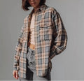 Spring Design Patterned Blazer for Women - New Style Loose-Fitting Casual Shirt with Concealing Bodice and Mid-Length Design