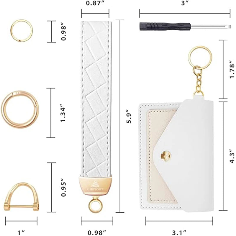 PU Microfiber Leather Wallet Wristlet Carabiner for Keys Universal Creative Car Keys Keychain Luxury Men Women Gifts Accessories