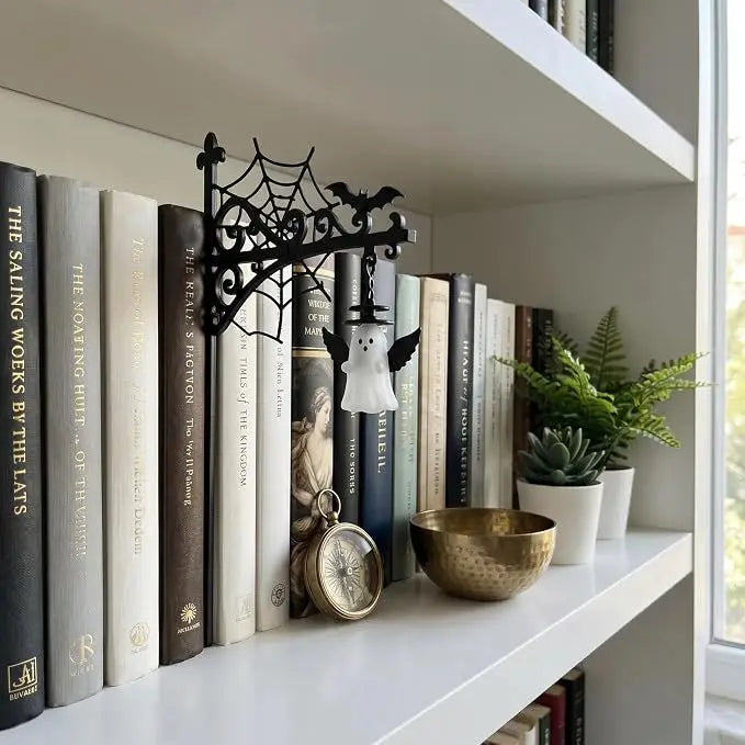 Ghost Bookshelf Lantern，Library Mini Bookshelf Lamp, Little Cute Lantern-Decorative Library Hanging Resin Lighting