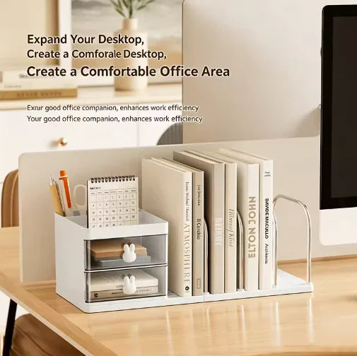 Desktop Book Organizer File Holder Bookend StorageBox Office Student Stationery Books Documents Sorting Rack Home Study Supplies