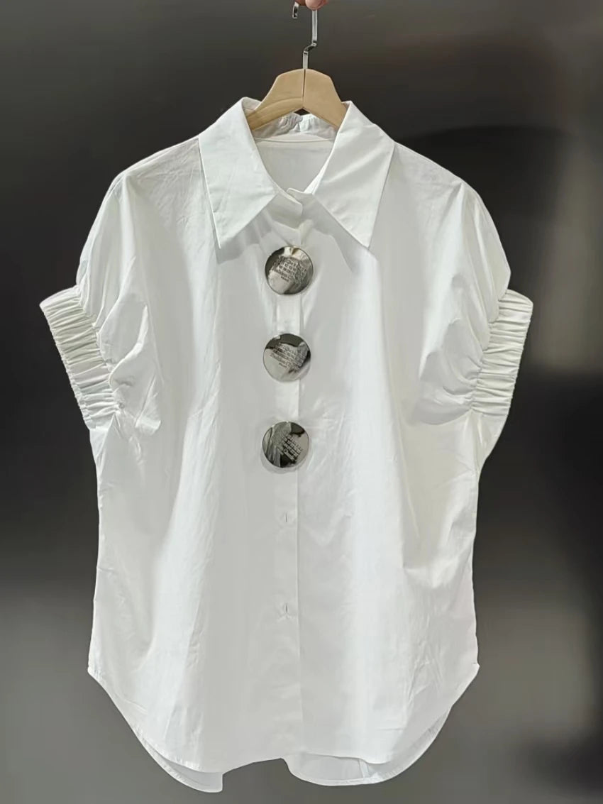 Luxury Design Blouses Shirts For Women 2026 Summer New Fashion Trend Loose Casual Tops Blusas Elegant Office Lady Elegant Shirt