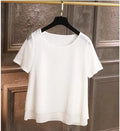 Fashion Women Chiffon Blouses Ladies Tops Short Sleeve O Neck Shirt Blusas Femininas Female Work Shirts Blusas Mujer De Moda