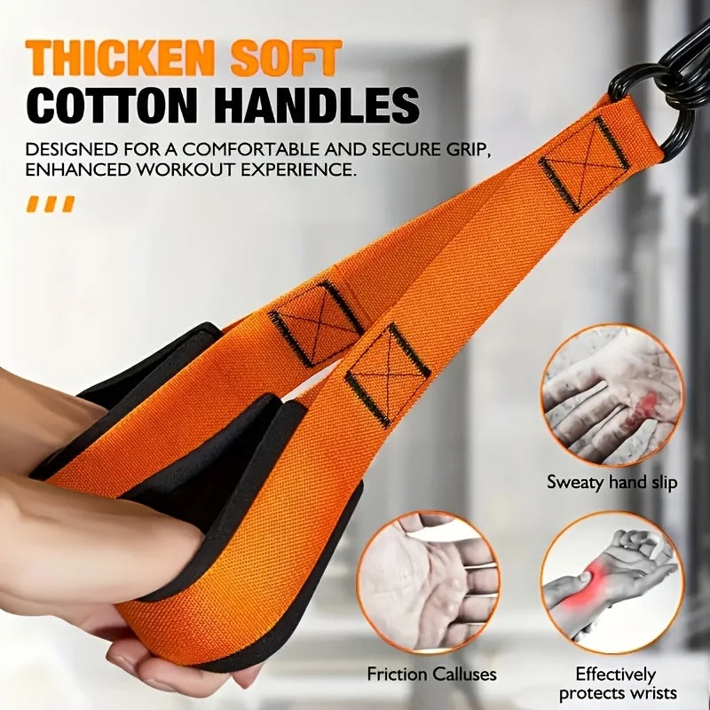 Stretching Strap Set - 5 Heavy-Duty Stretching Straps, Adjustable Weight/Size with Foot Pads, Stretching Strap Auxiliary Straps - Home Gym Strength Training, Pull-Up Suspension Straps, Universal Heavy-Duty Resistance Bands, A