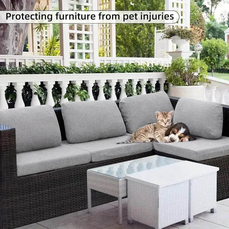 Outdoor Stretch Patio Sofa Cushion Covers Protector Stretch Removable Sofa Slipcover for Bedroom Office Living Room