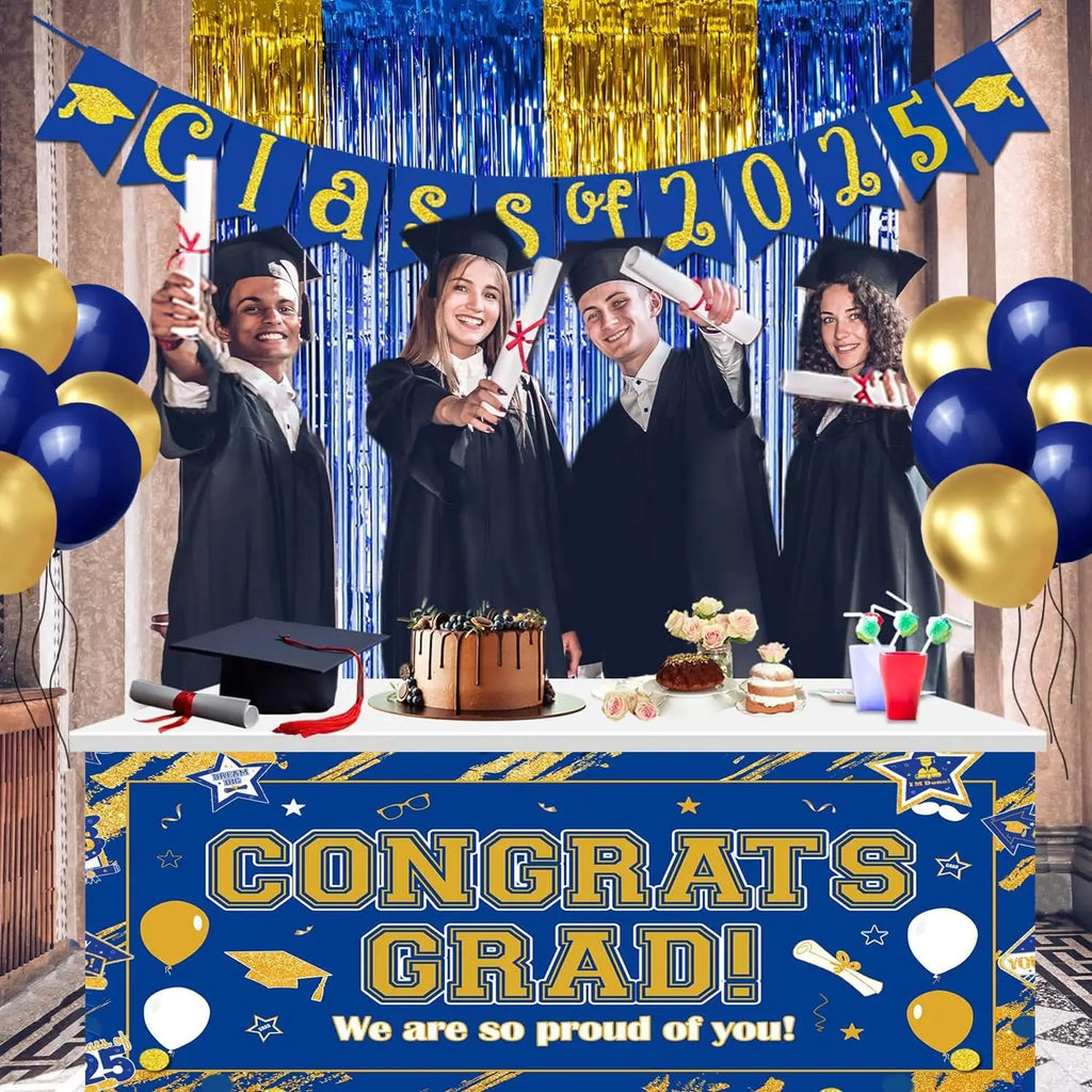 40Pcs Navy Blue and Gold Balloons Metallic Gold balloons for Anniversary Wedding New Year Birthday Party Graduation Decorations