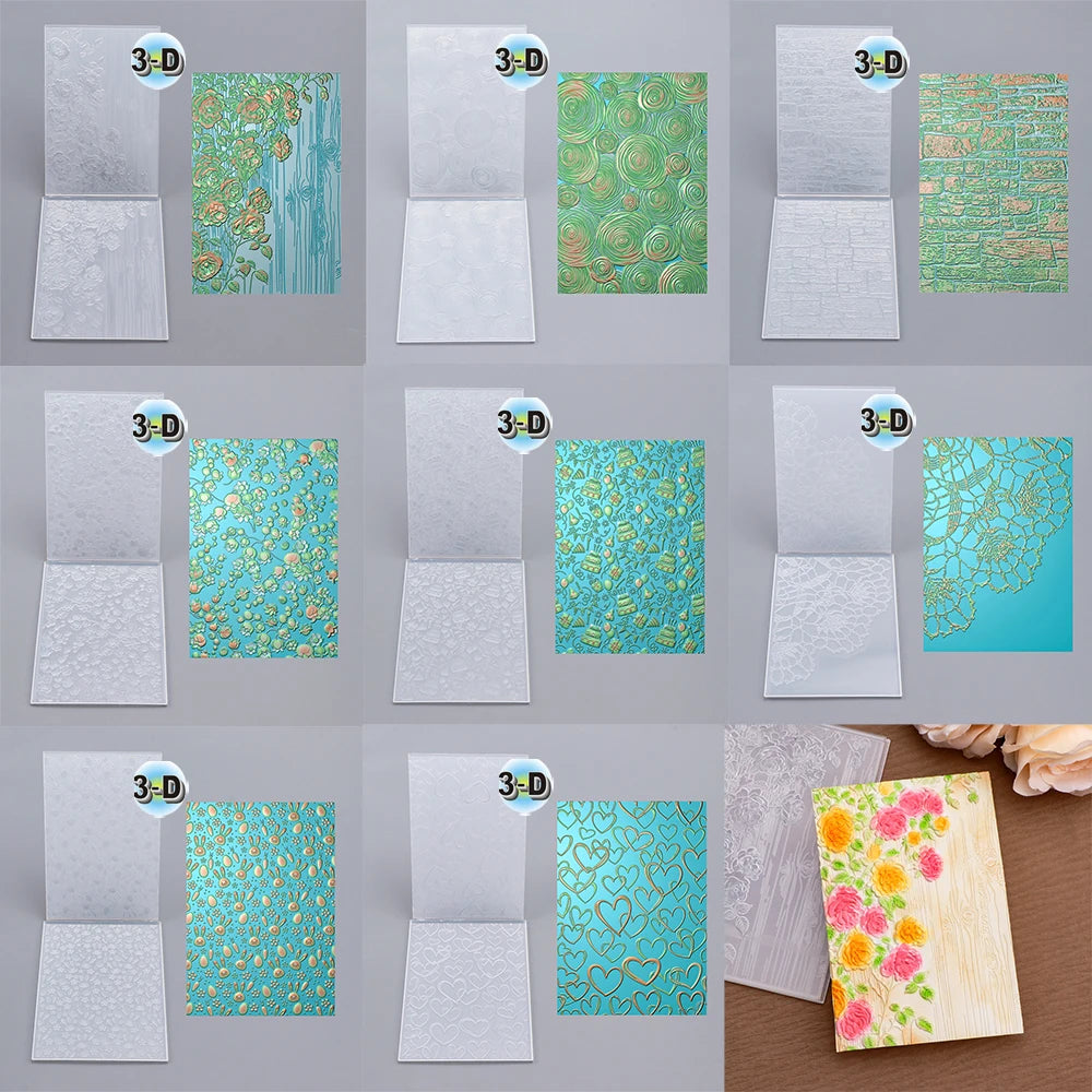 Easter 3D Embossing Folder Birthday Celebrate Valentine's Day Card Background for DIY Adding Textured To Paper Craft Card Making