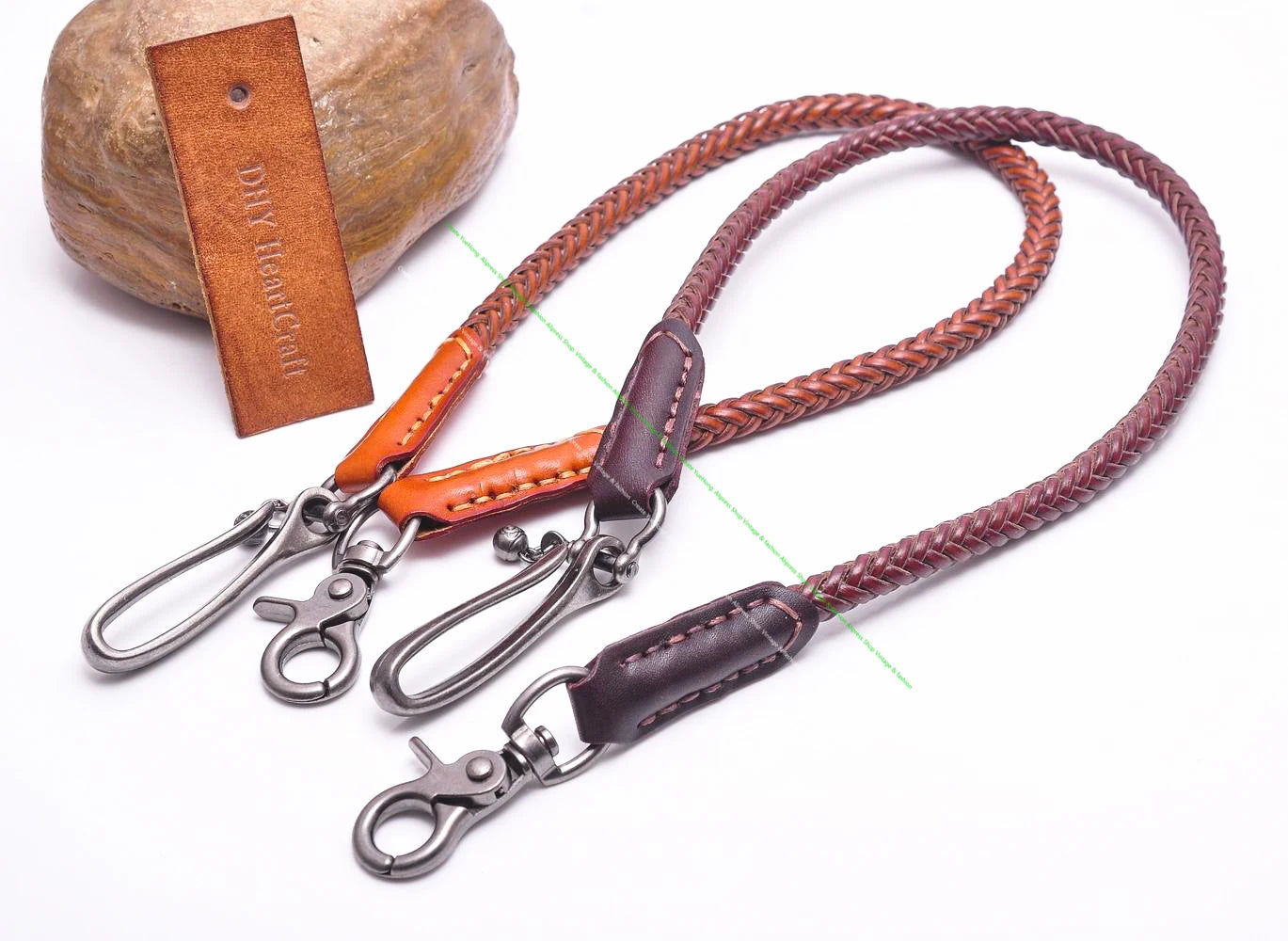 24"Classic Punk Biker Genuine Leather Keychain Jeans Chain Handmade Wallet Chain Waist Chain Men's Rock Clothing Accessories