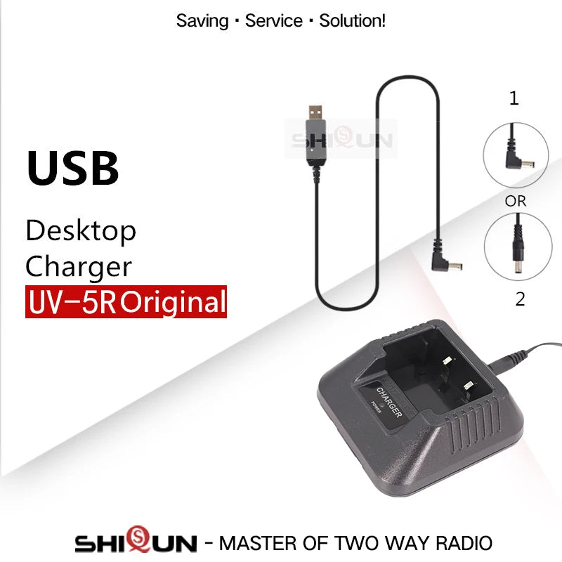 UV-5R Charger BF-F8HP Radio USB Charger Battery UV-5X3 Original UV-5RTP UV-5RA Walkie Talkie GT-5R Baofeng Accessories BF-F9 V2N
