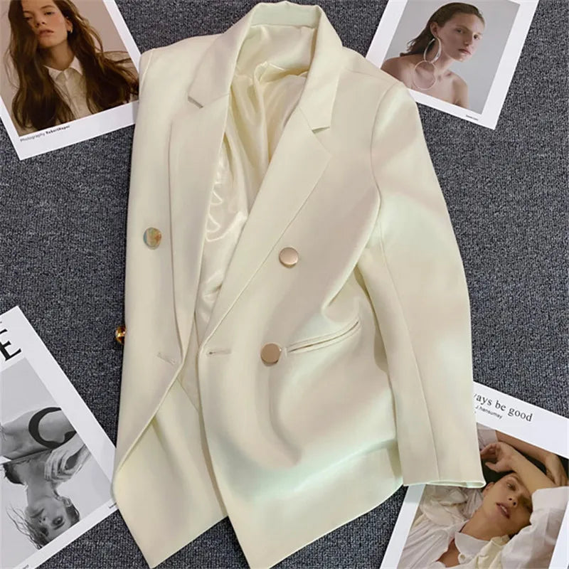 Small Blazer Women's 2025 Spring Autumn New Korean Style Loose Double-breasted Top