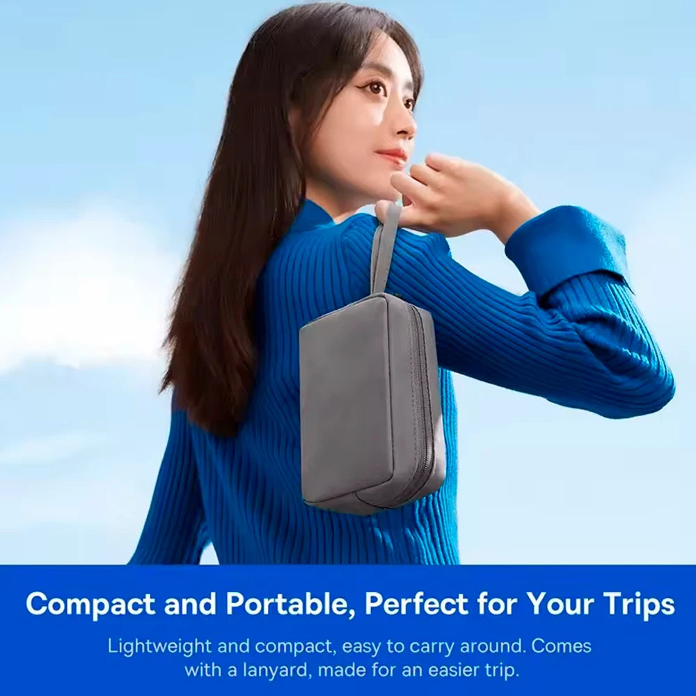 Power Bank Earphones Portable Bag Travel Organizer For iPhone Huawei Phone Cable Charger Cord Digital Accessories Storage Case