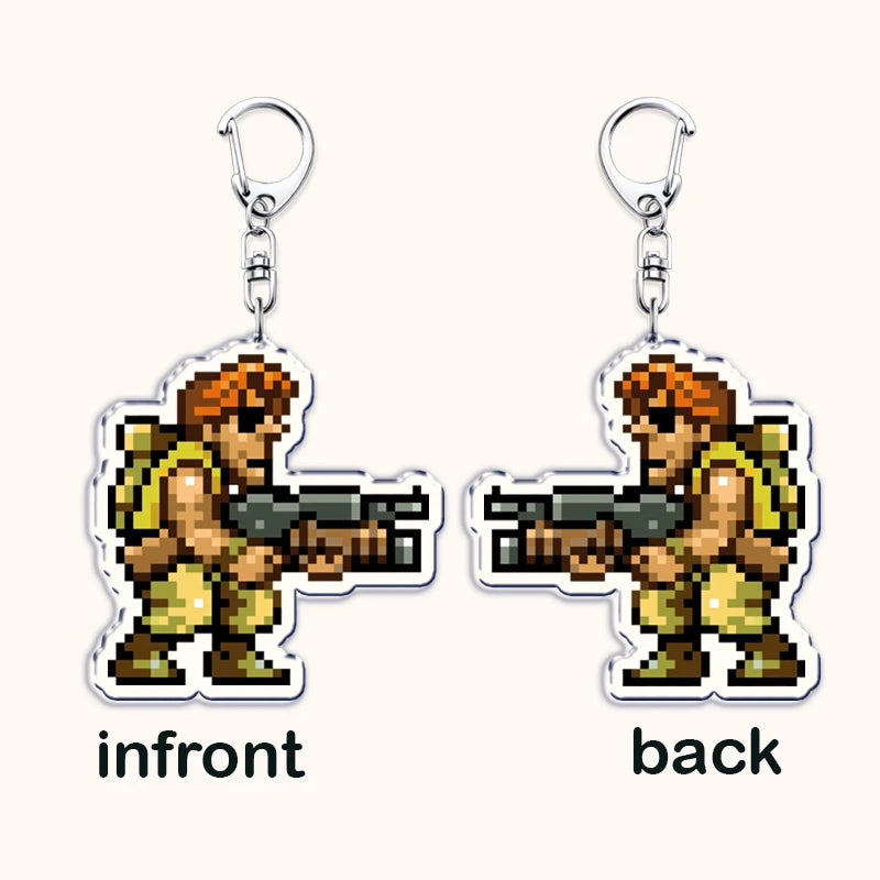 Classic Video Game Keychains for Accessories Bag Marco Rossi Fio Germi Eri Kasamoto Keyrings Jewelry Fans Gamers Gaming Gifts