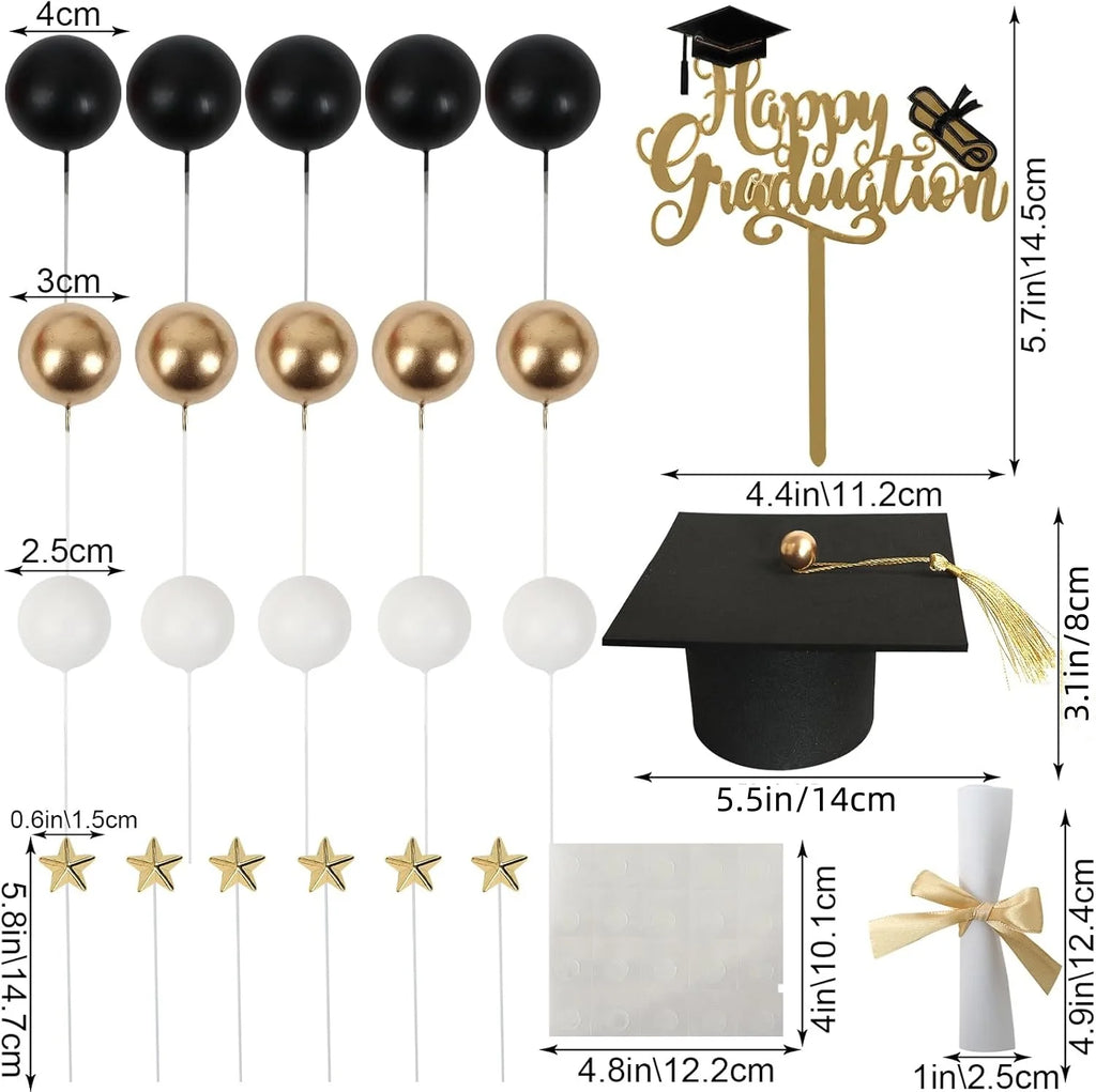Graduation Cake Toppers Graduations Cap Congrats Grad Cake Decorations for 2026 High School College Senior Graduation Supplies