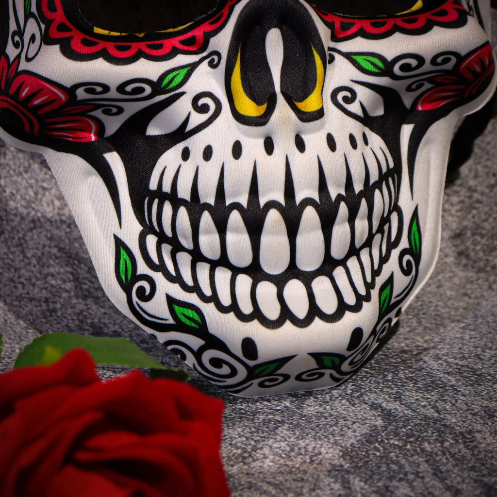 Halloween Day of the Dead Sugar Skull Mask Cosplay Party Carnival Dance Prop Adult Costume Decoration Festival Accessory