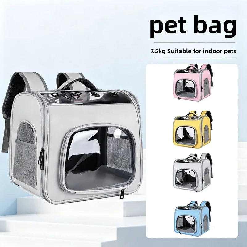Pet Backpack Breathable Pet Backpack Carrier Oxford Fabric Portable Travel Bag For Small Cat Dog Outdoor Walking Camping Trip