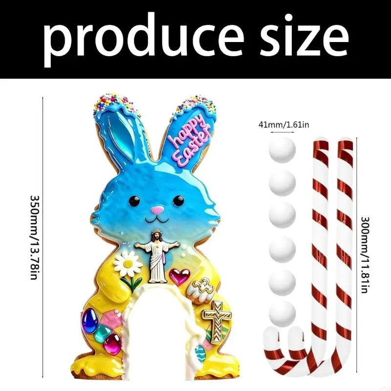 （1 Set）Easter Golf Game Set, Portable Golf Toy with Candy Cane Club , Golfs Course Set, Funny Easter Party Game for Holiday