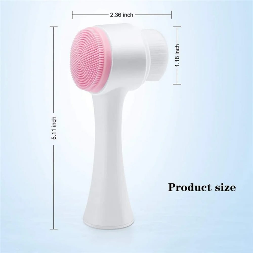 white and pink silicone pet paw cleaner grooming brush with rounded head and soft bristles for effective paw cleaning and care