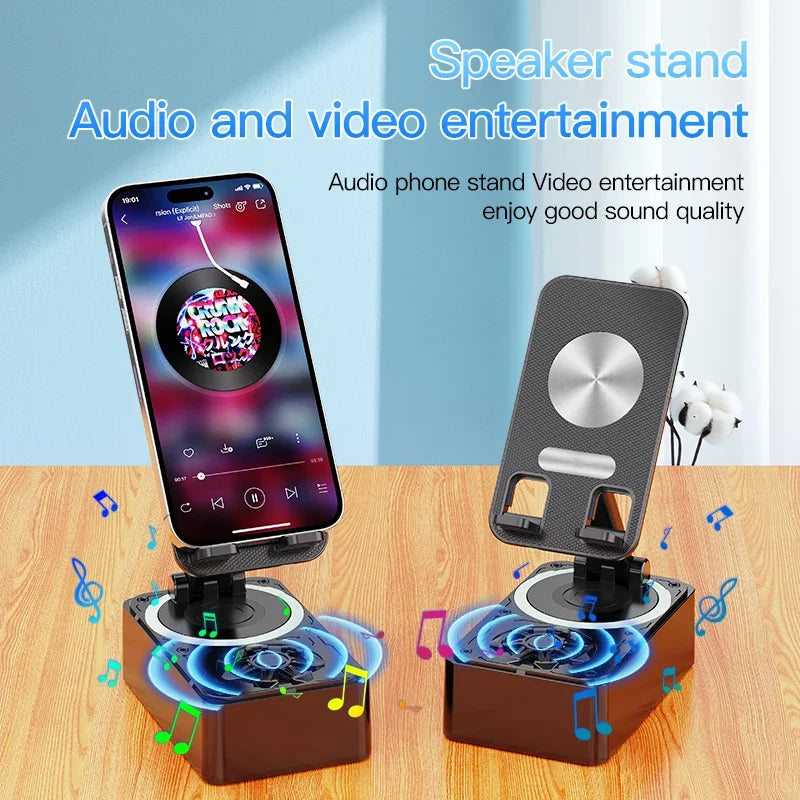 3 In 1 Mobile Phone Bracket Bluetooth Speaker Power Bank Rotating Foldable Lazy Desktop Holder Stand For Cell Phone Tablets iPad