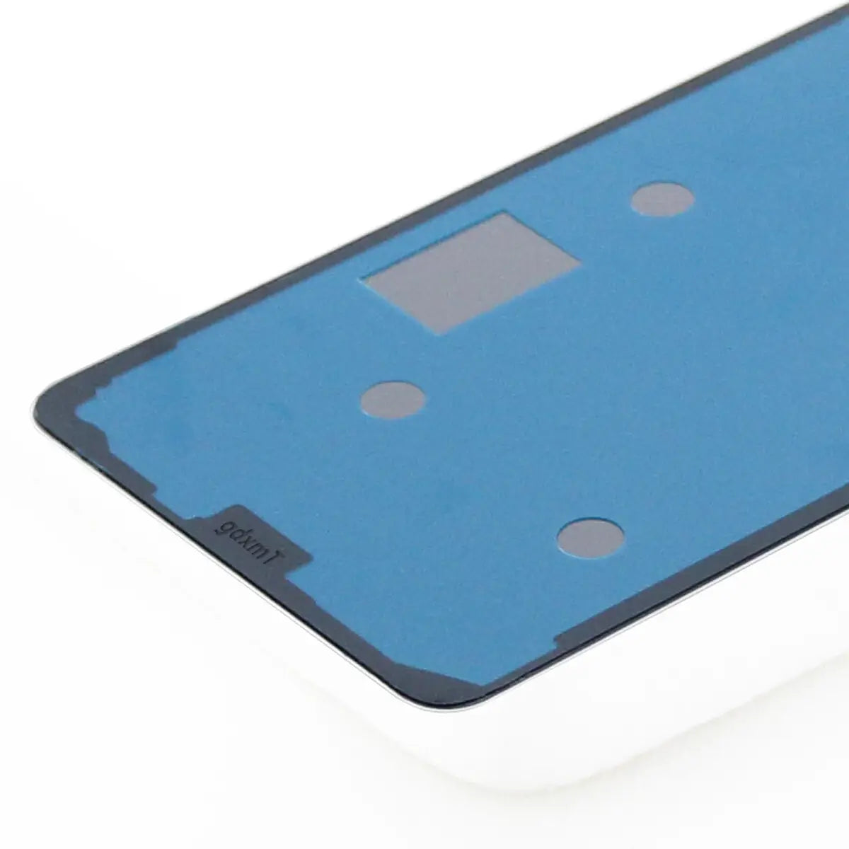 blue tempered glass screen protector with precise cutouts for camera and sensors branded gekun at the bottom corner shown with xiaomi redmi note 12 pro back glass replacement black highlighting compatibility and shipping fee considerations.