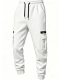 Men's Cargo Pants 2026 New Casual Loose Autumn Winter Straight Baggy Pants Multi-Pockets Solid Color Pinting Sweatpants