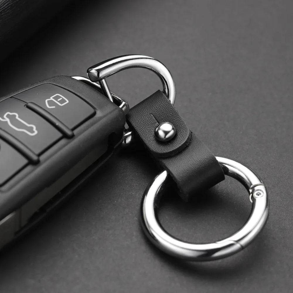 Keychain  Accessories All-match Clasp Handmade Genuine Leather DIY Car Key Chain Ring Holder Detachable  Keyring YP011
