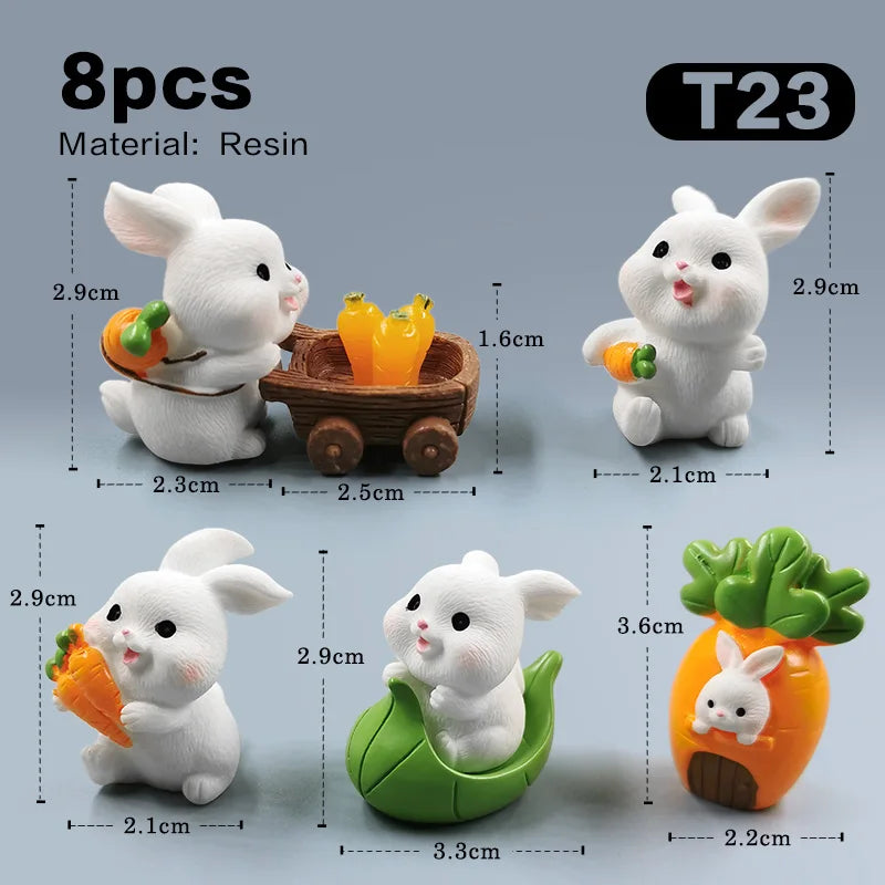 2026 Easter New Rabbit Cute Boat Carrot Figurine DIY Home Kawaii Room Decor Miniature Fairy Garden Decoration Accessories Modern