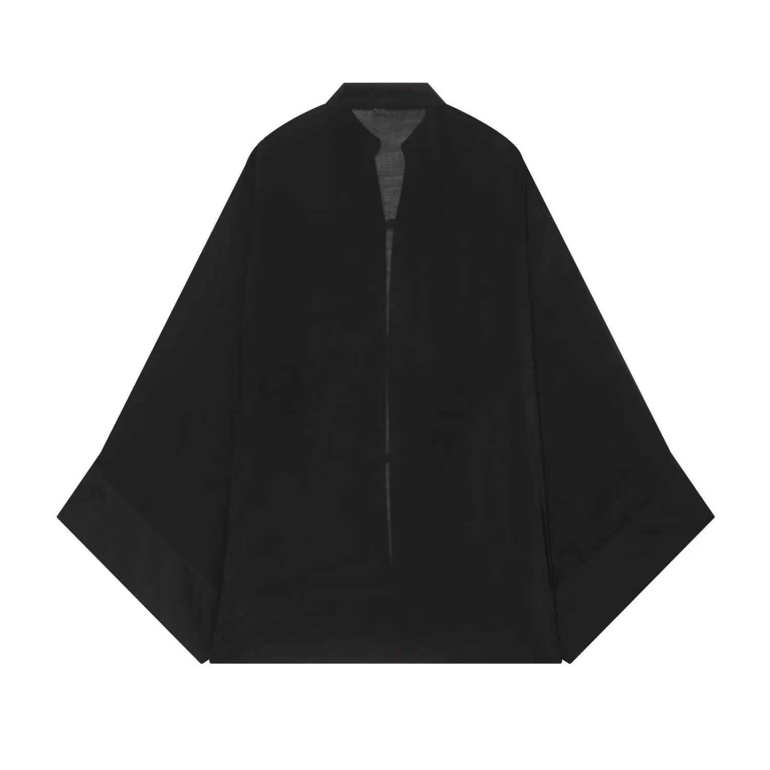 Veste oversize noire à manches larges et fluides et fermeture éclair sur le devant, associée à des chemises décontractées pour une option de superposition élégante