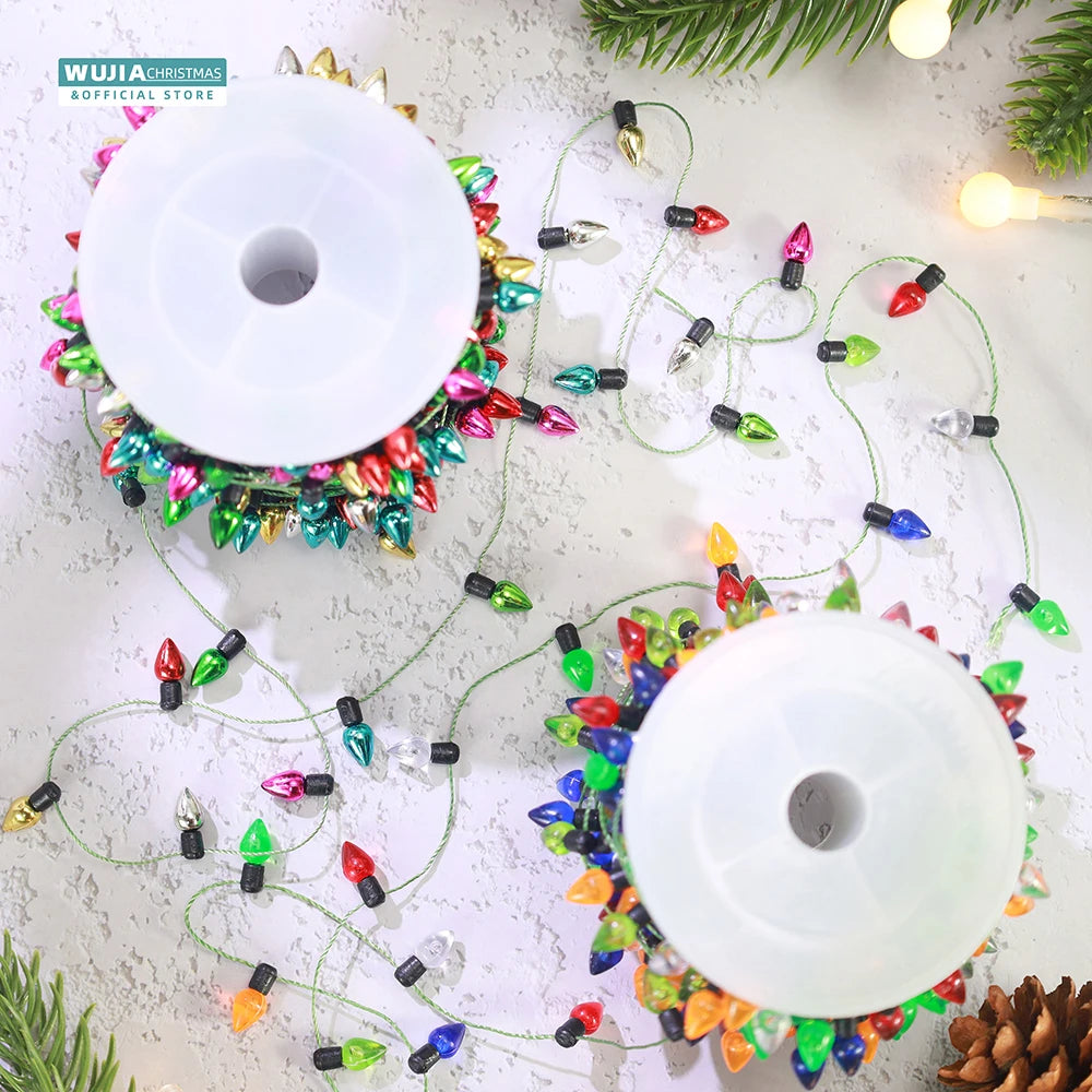 5/10M/roll Christmas Garland Small Bulbs String Mini Colorful Lights No Electricity Xmas Tree Hanging Fairy Dollhouse Ornaments