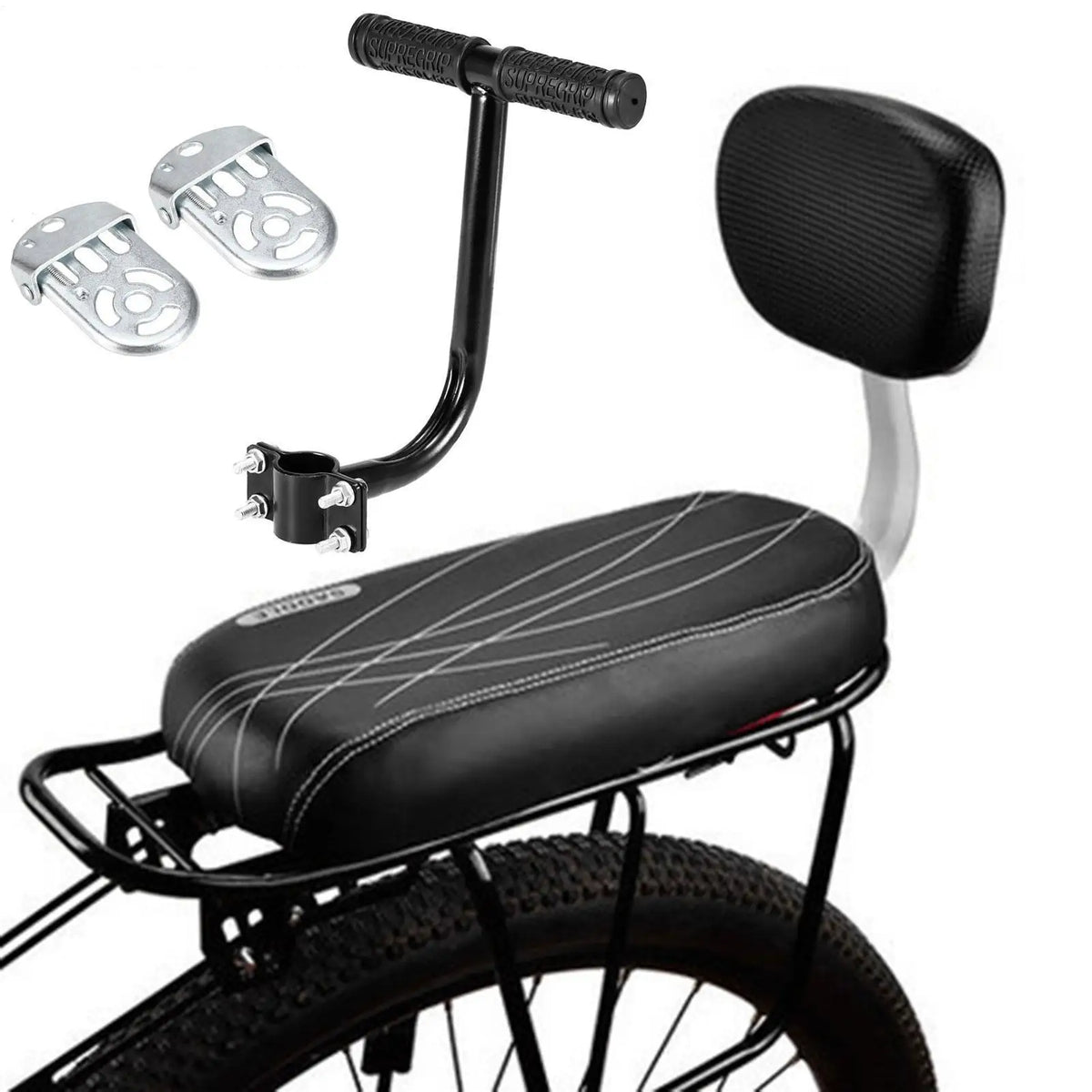 Cycle Accessories Parts Bicicleta Bicycle Rear Seat Saddle Child With Back Rest Handle Armrest Footrest Pedal