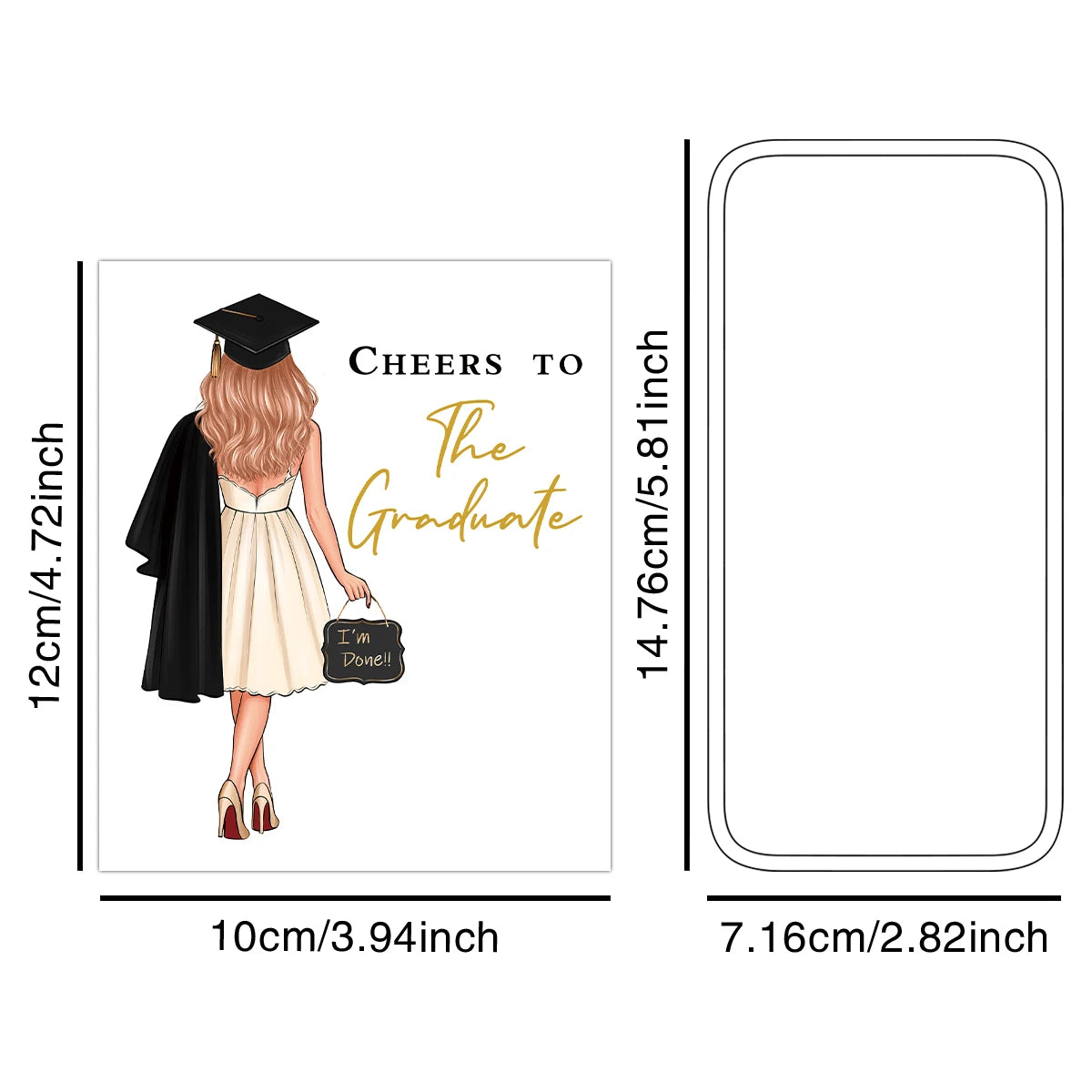 4pcs Graduation Wine Bottle Stickers,"Cheers To The Graduate""I'm Done!!",Decor Labels For High School&College Graduation Gifts