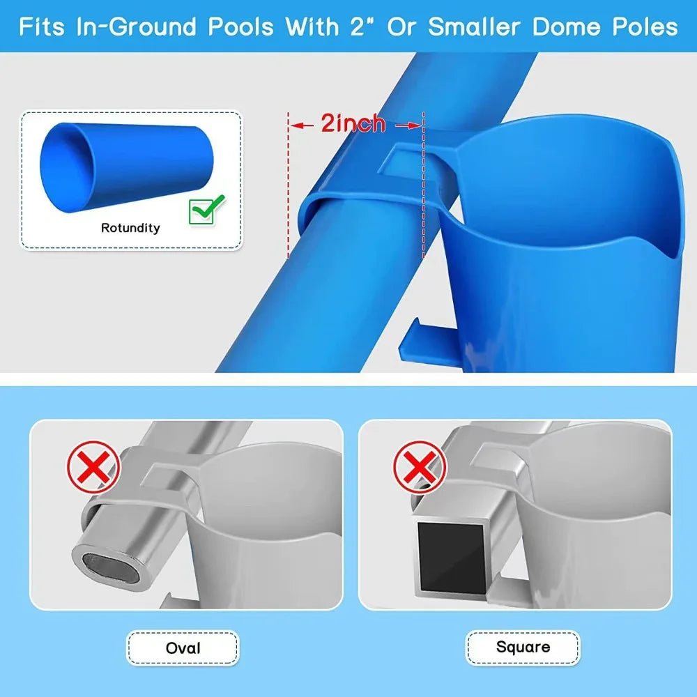 1PC Plastic Storage Rack Poolside Organizer Holder for Drinks Sanitizers Tools Swimming Accessories for Summer Outdoor Use
