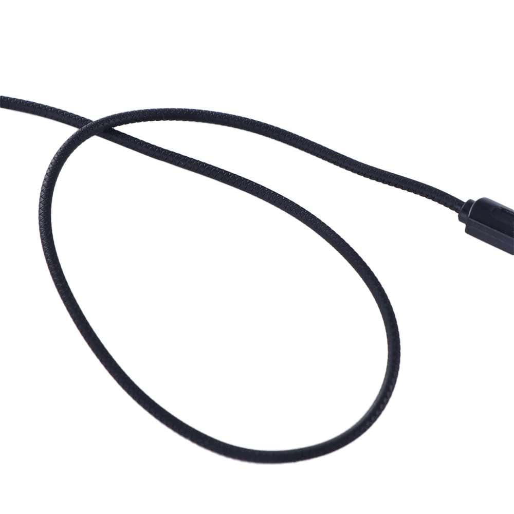Câble USB tressé noir avec connecteur rectangulaire pour écouteurs à double dynamique, casque stéréo filaire 3,5 mm.