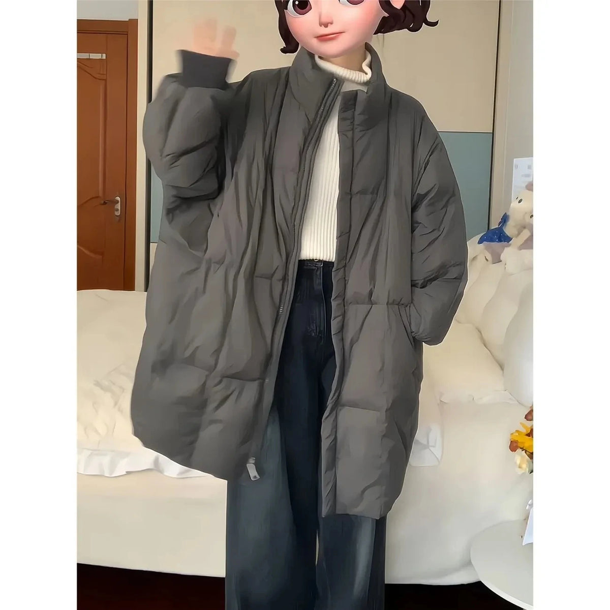Women Winter Cotton Padded Jacket 2025 New Warm Thick Long Parka Coat Korean Women Loose Lapel Winter Outwear Women Cotton Coat