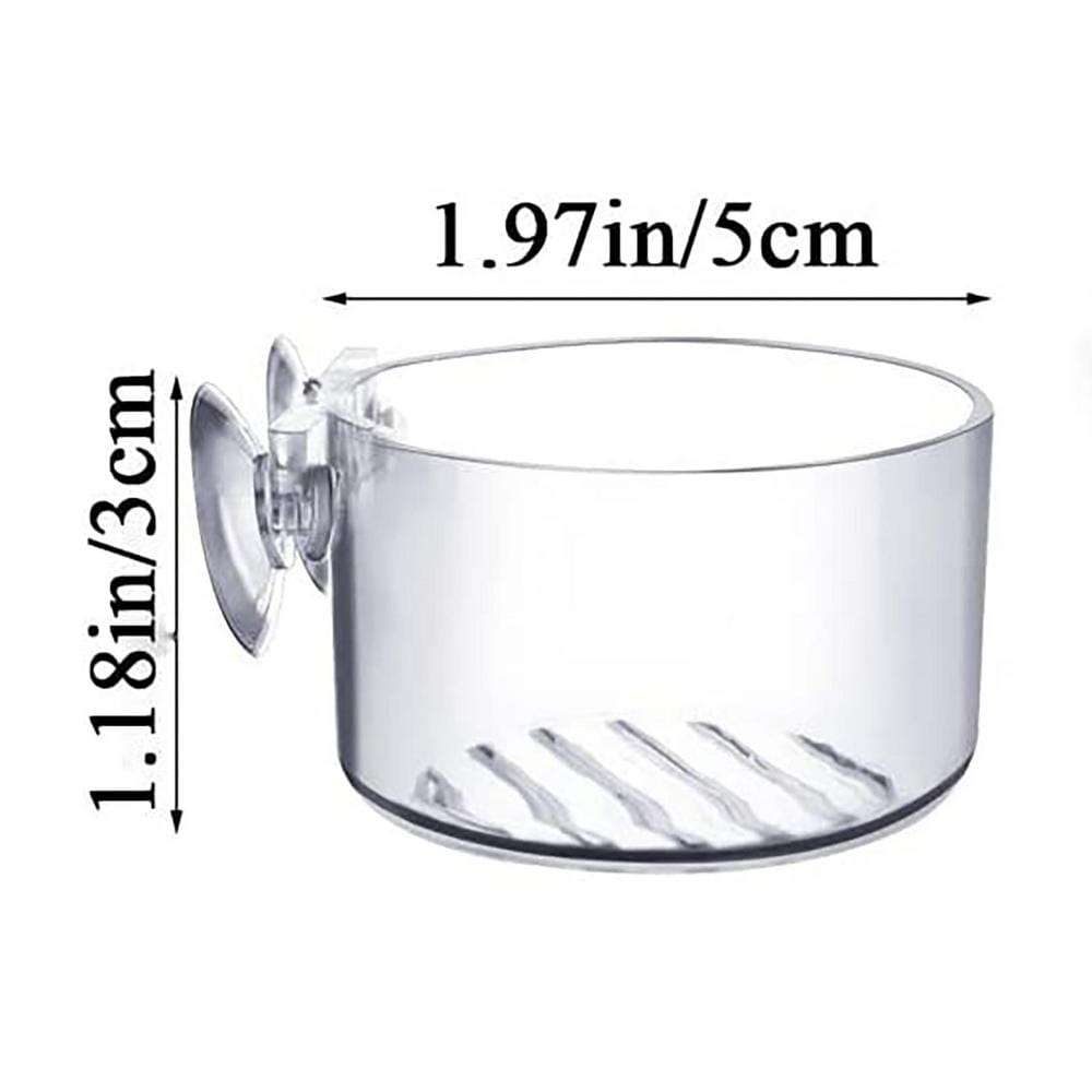 clear plastic acrylic aquatic plant cup with suction holder featuring a textured base for secure attachment in aquariums