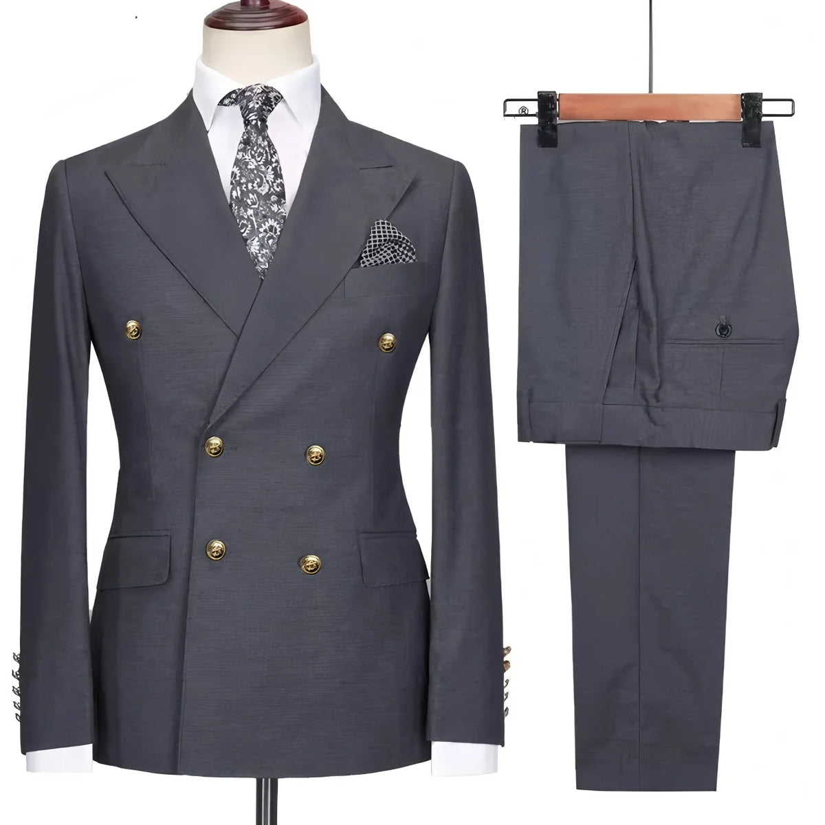 Men's Elegant Business Terno Casual Host Banquet Trousers Blazer Set Male Suit for Various Occasions