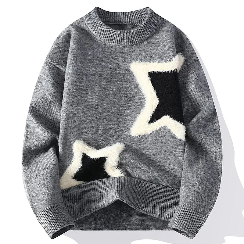 Men Streetwear O-neck Knitted Pullovers Outwear Casual Sweaters New Fashion Man Loose Sweaters Male Pullovers Winter Clothing 4X