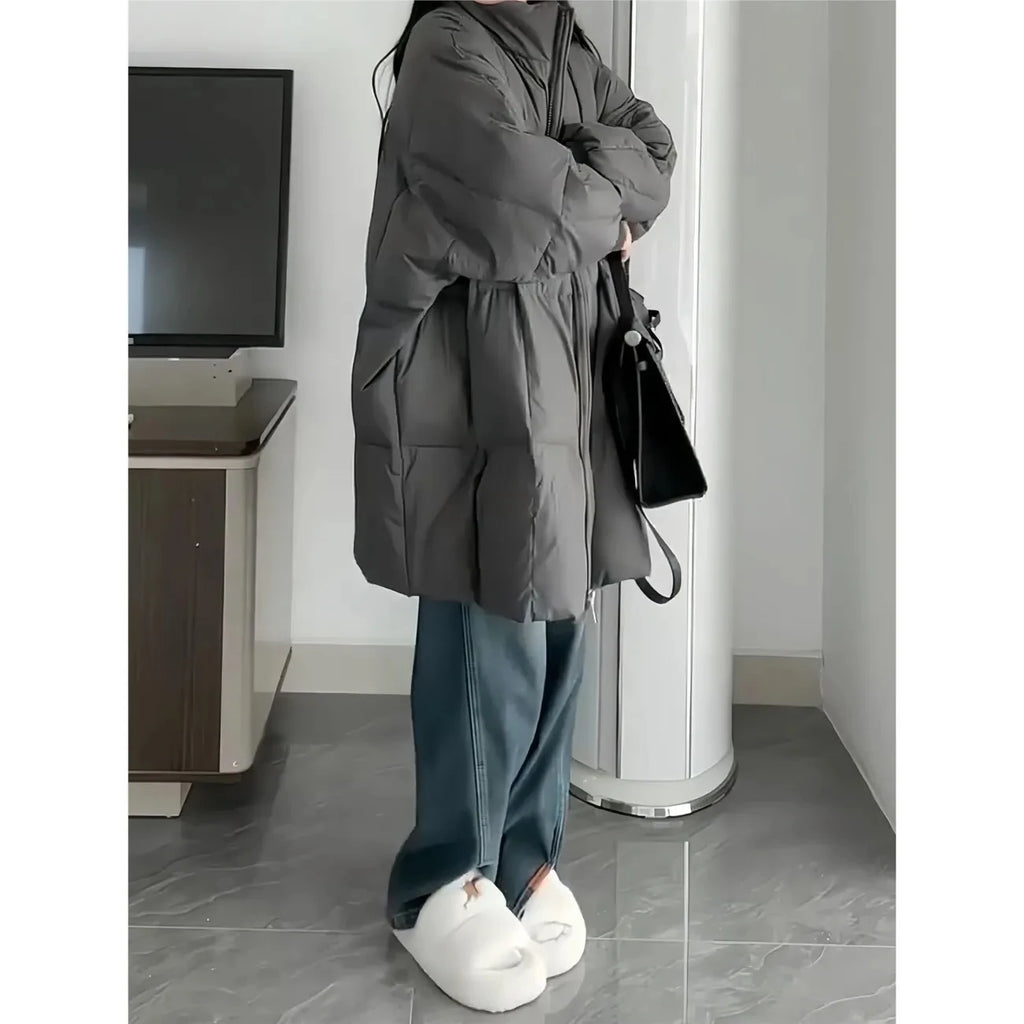 Women Winter Cotton Padded Jacket 2025 New Warm Thick Long Parka Coat Korean Women Loose Lapel Winter Outwear Women Cotton Coat