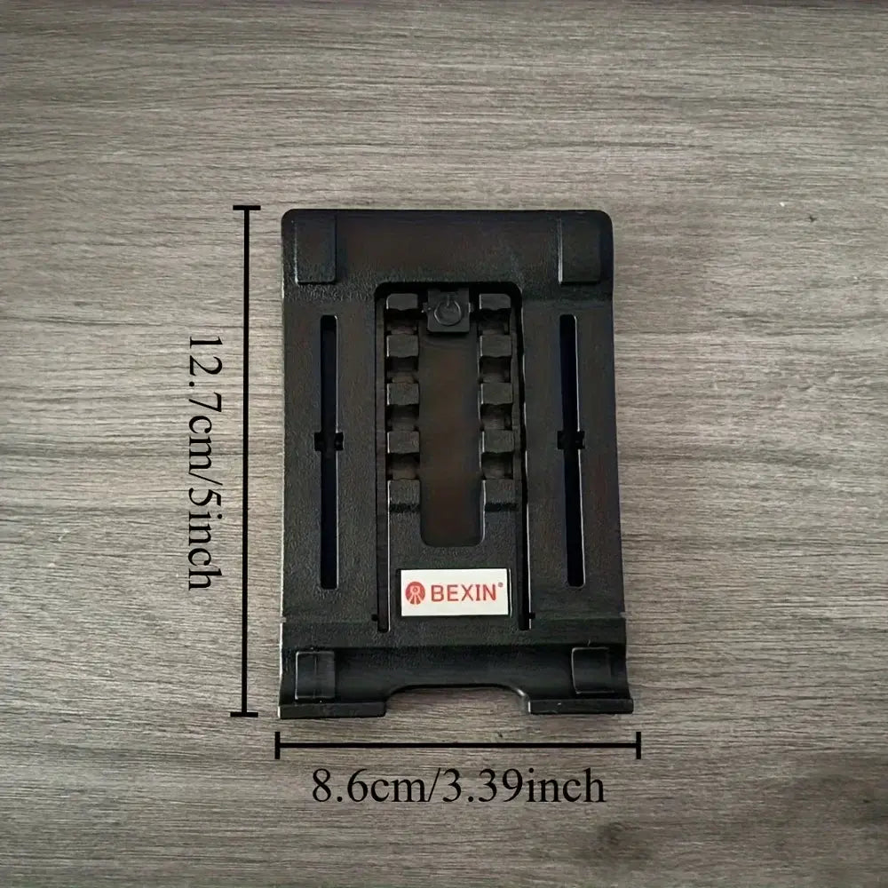 black plastic bexin rugged clip holder tablet stand with a rectangular design and adjustable slots for device support 1pc heavy duty clip holder