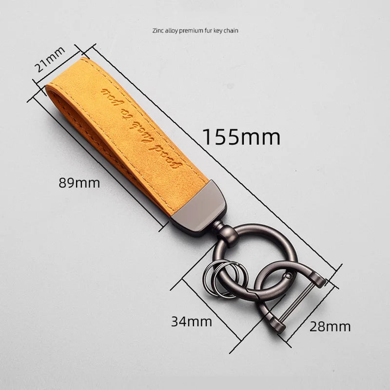 New Car Key Chain Luxury Genuine Leather Keychain Pure Color Buckle Car Key Ring Car Accessories Gift Car Keychain car keychain