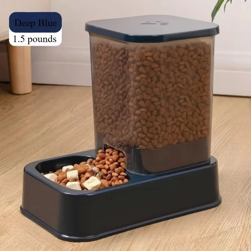Automatic Pet Feeder Bowl with Water Supply for Cats and Dogs, No Battery Needed, Precise Portion Control