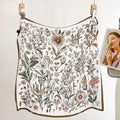 Women Sunscreen Square Scarf Pure Mulberry Silk Double Crepe Hand Rolled Hem High End Fashion Versatile Outdoor Neck Wrap