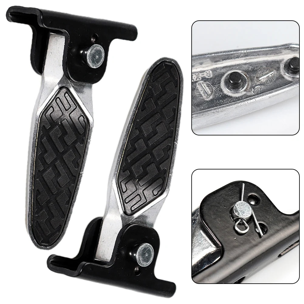 1 Pair Electric Bicycle Pedal Electric Vehicle Scooter Pegs Pedal Platform Front Footrest Folding Pedal Modified Accessories