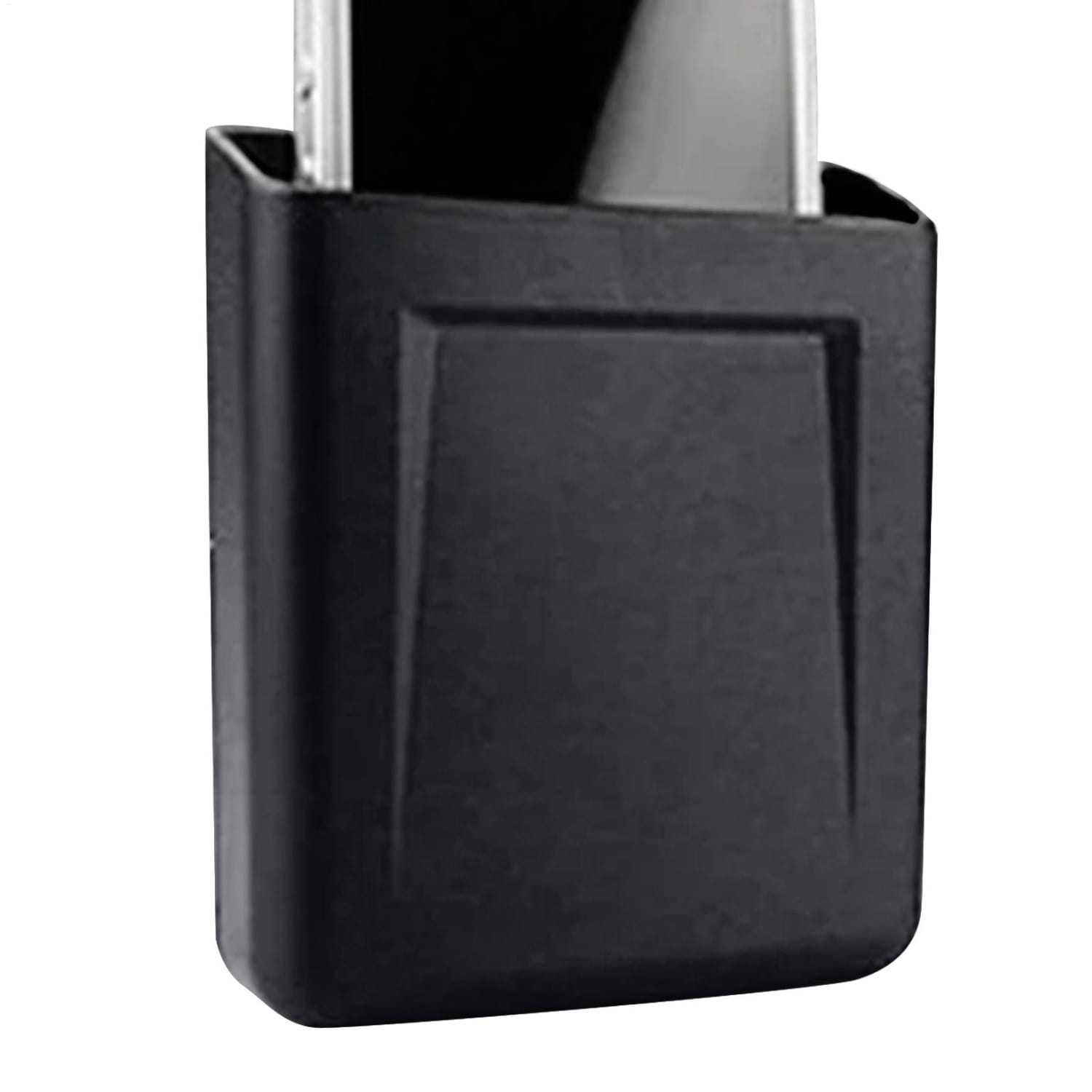 Sujeta teléfonos de plástico negro con panel frontal rectangular rebajado para montaje en bolsillo del tablero ABS del organizador de almacenamiento para coche