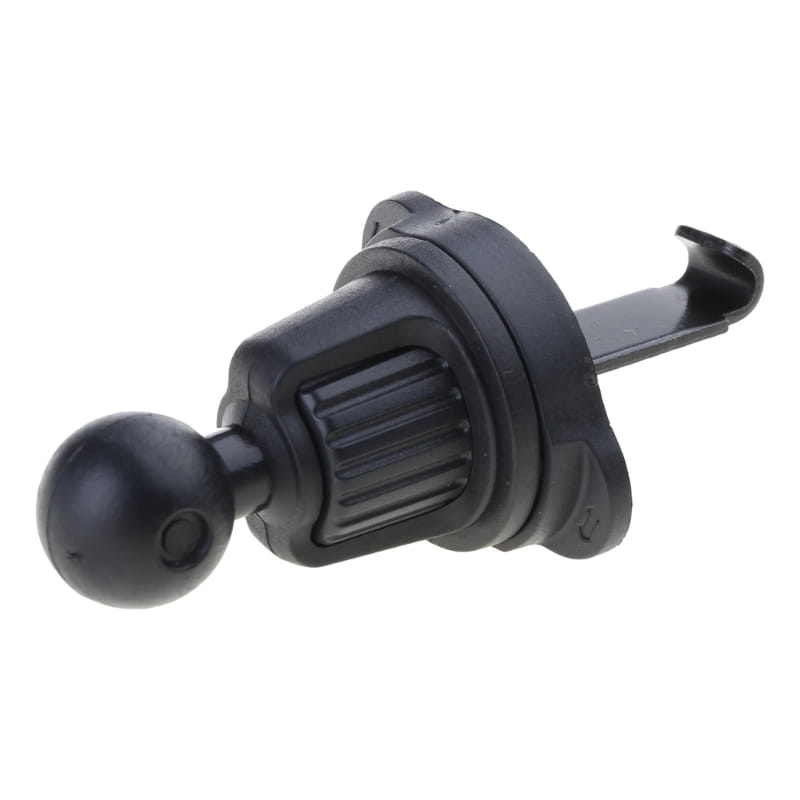 support de téléphone en plastique noir pour grille d’aération de voiture avec articulation sphérique de 17 mm et pince réglable pour un montage sûr