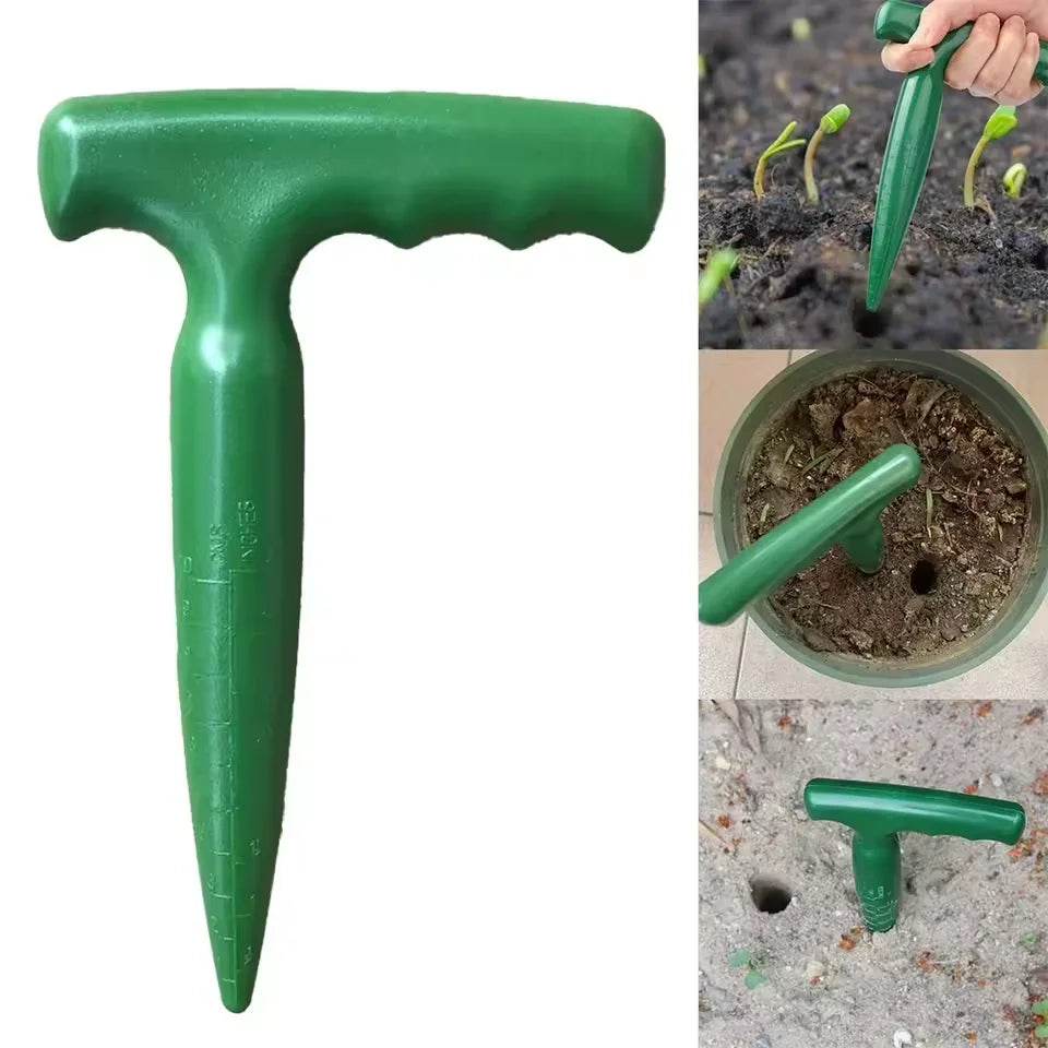 1pc Handheld Garden Hole Puncher Clear Scale Planting Tools Lightweight Digging Hole Tool Sowing Seeds Dispenser For Hole Diggin