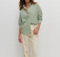 2026 Summer New Women Chiffon Blouse Casual Loose Turn Down Collar Classic Striped Shirts Versatile Long Sleeved Old Money Shirt