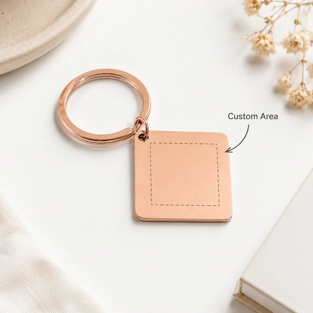 Personalized QR Code Keychain for Men Women, Custom Metal Key Ring with Laser Engraving Name Text, Unique Gift for Birthday