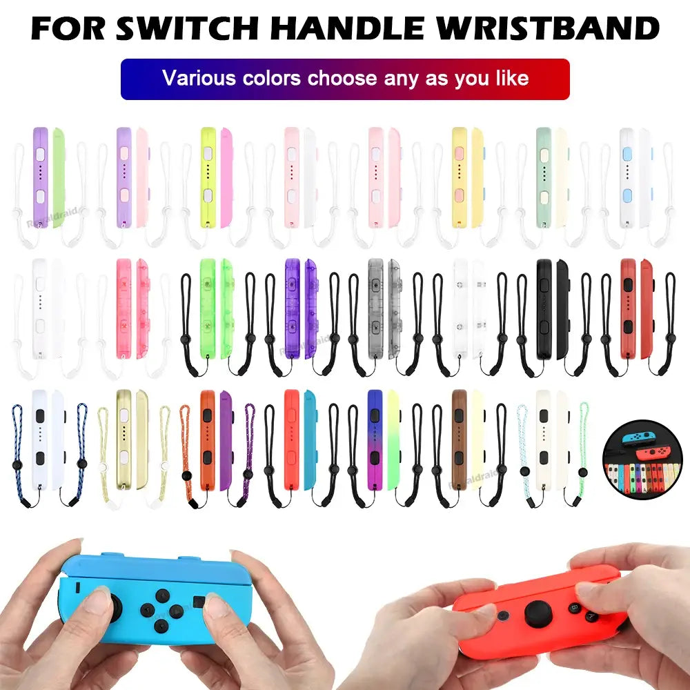 Correas para muñeca de silicona de colores, diseñadas como un par de reemplazo de cuerda para la mano para Joy-Con de Switch, con un material elegante y flexible con correas integradas.
