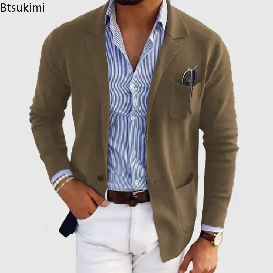 2026 New Men's Blazer Jackets Fashion Slim Fit Solid Single-breasted Suit Coats Business Casual Outerwear Wedding Suits for Men