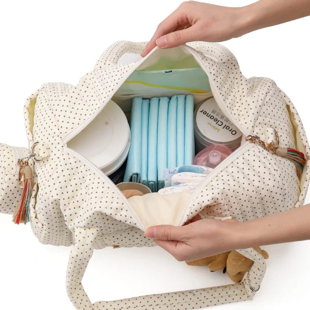 Quilted Travel Baby Stroller Storage Bag Large Capacity Pram Buggys Organizer Travel Tote With Two Stroller Straps For Nappy