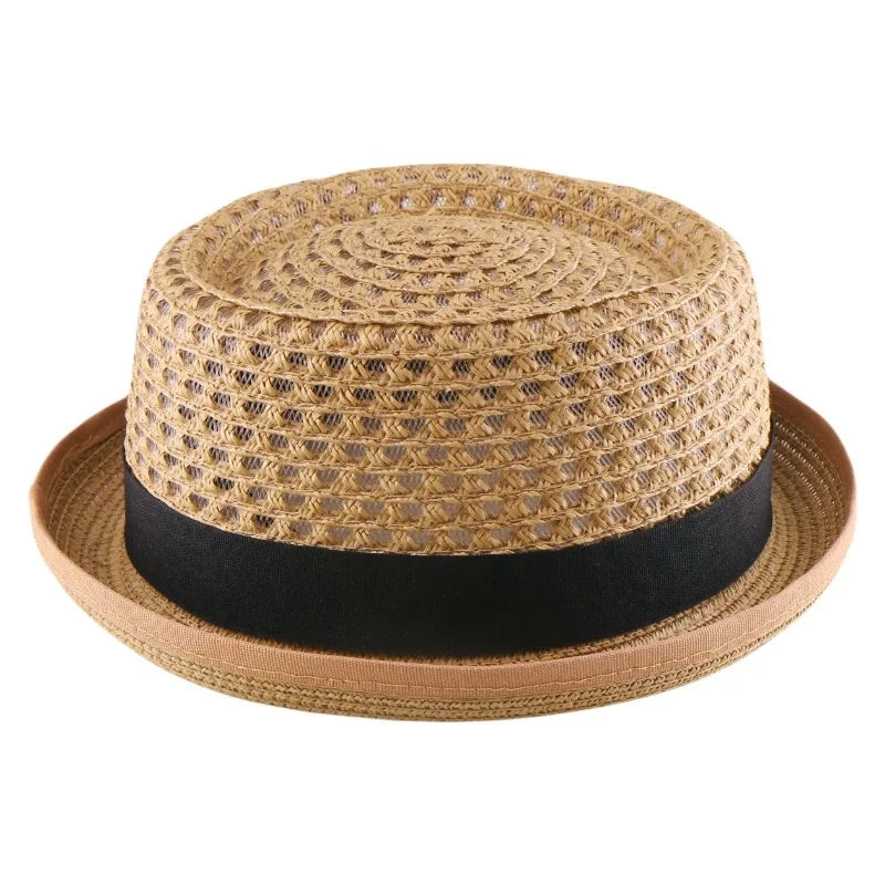 Men's and Women's Openwork Sun Hats: Floppy-brimmed, Round-crowned, Bun-style, Outdoor, Jazz-style, Versatile Gentlemen's Hats